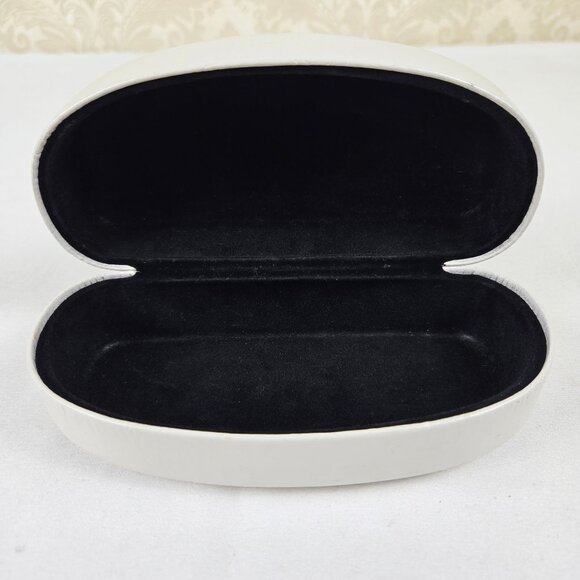 Calvin Klein White Hardshell Eyeglass Sunglass Case Black Interior Hinged - Picture 2 of 9